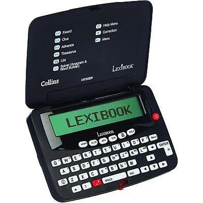 Lexibook Collins Bradfords Electronic Crossword Solver Game Black/White-CR753EN • £28.09