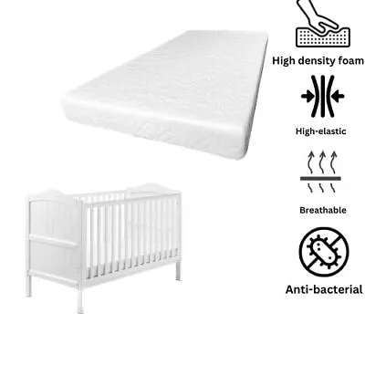 Toddler Cot Bed Mattress  Breathable Foam Quilted Hypoallergenic C0vr All Size • £49.50