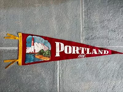 Vintage Portland Maine Felt Pennant Lighthouse Souvenir • $30