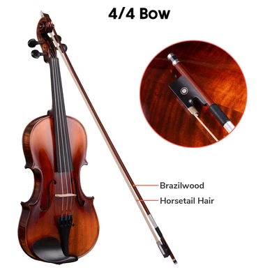 $142.99 • Buy 4/4 Full Size Handmade Violin Stradivari 1721 Copy German Style Fiddle Case Bow
