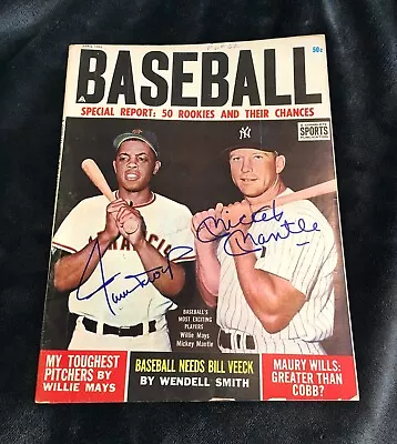 Willie Mays & Mickey Mantle Signed 1963 Magazine-perfect Autographs-detailed Coa • $595