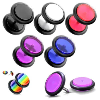 Fake Acrylic Ear Plug Illusion Cheater Stretcher Expander Piercing 8mm • £2.69