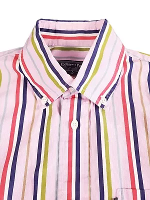 Eden Park Shirt Men Medium Multicolour Stripe Short Sleeve • £13.99