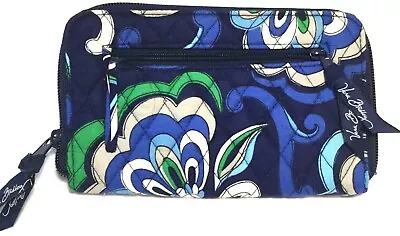 RARE NEW VERA BRADLEY WRISTLET Retired Mediterranean Blue Pattern Wallet Purse • $59.99