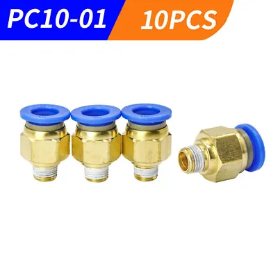 10PCS 3/8  OD Tube X 1/8  NPT Pneumatic Fitting Push To Connect Air Fitting US- • $12.59