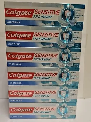 Colgate Pro Relief Sensitive 75ml  Whitening X 6 Tubes Dated 01/24 • £9.99