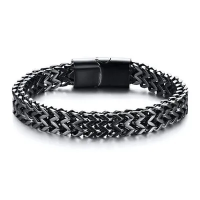 £4.19 • Buy Mens Cuban 316L Stainless Steel Silver Curb Retro Link Chain Bracelet Wrist Link