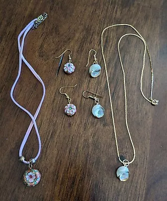 Vintage Jewelry Lot Of 2 Sets Mixed Costume Earrings And Necklace J6 • $10