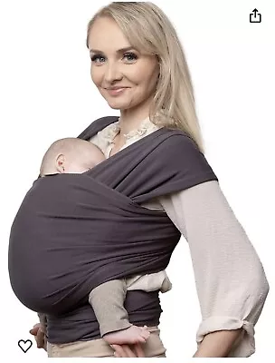 Boba Baby Sling Carrier Wrap For Newborn & Infant Organic Stretchy Charcoal Grey • £12.99