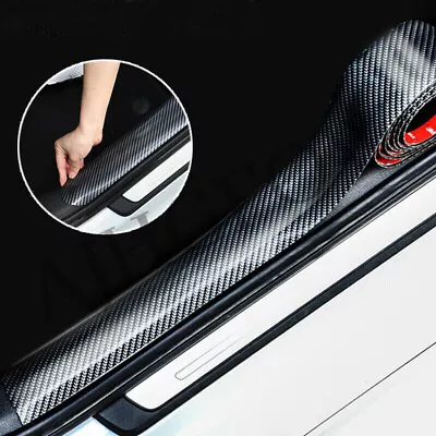 2023 Carbon Fiber Vinyl Car Stickers Door Sill Protector Parts Accessories • $17.99
