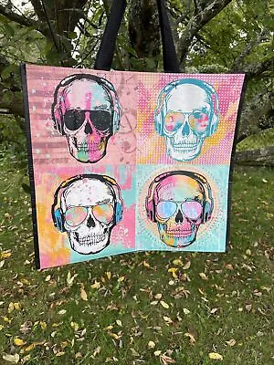 TJX 💀Shopping Bag Colorful 💀Halloween Skull Reusable Tote Bag 18x19.5 • $5