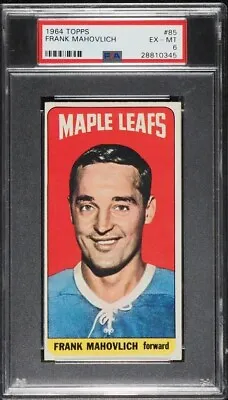 1964 Topps Hockey Frank Mahovlich #85 PSA 6 • $243.12