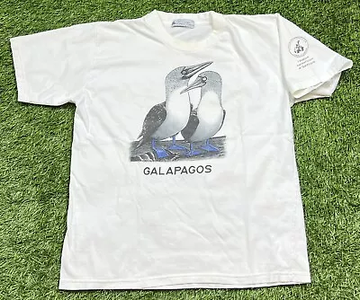 Vintage Galapagos Island Charles Darwin Ecuador Birds Nature T-Shirt Men's S • $21.59