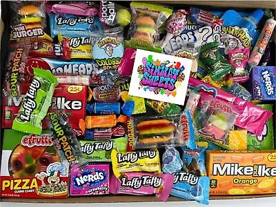 American Sweets Candy 50 Piece Gift Box Hamper Personalised Candies USA Chews • £11.99