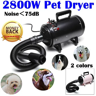 £54.30 • Buy Pink/black Dog Cat Pet Dryer Grooming Hair Variable Speed Blaster Blower Heater