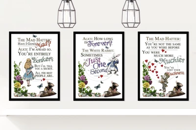 £3.99 • Buy Alice In Wonderland Quote Prints Remastered Photo Poster Picture Print A4