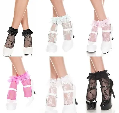 $10.30 • Buy Floral Lace Ankle Socks Frilly Ruffle Top Lacy LADIES Sexy Anklet WOMEN'S