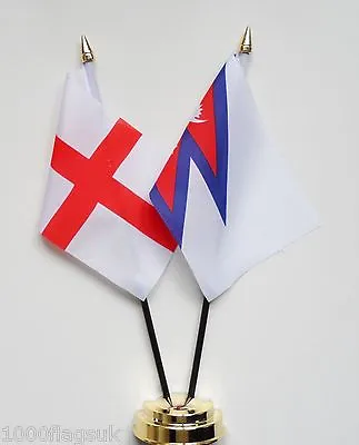 £9 • Buy England & Nepal Double Friendship Table Flag Set
