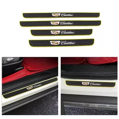 $11.88 • Buy CADILLAC Yellow Border Rubber Car Door Scuff Sill Cover Panel Step Protector
