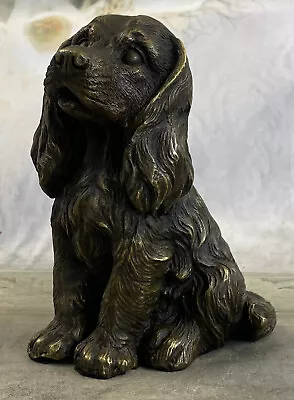 Vintage Bronze Brass Cocker Spaniel Dog Statue Figurine Sculpture Figure Deco • $95.40