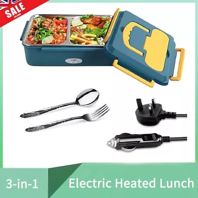 3-in-1 Portable Electric Lunch Box For Car Truck And Work Food Warmer Heated UK • £18.99