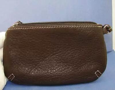 Vintage Coach Soft Brown Pebbled Leather Coin Purse Wallet Wristlet • $29.99