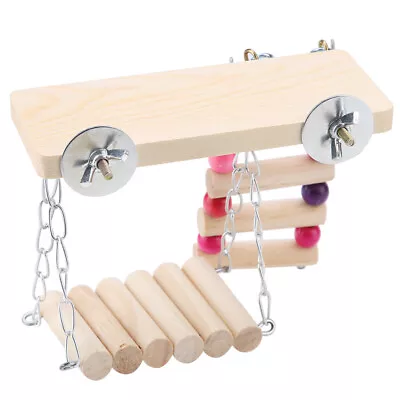 3pcs 3 In1 Wooden Small Animals Ladder & Seesaw & Platform For Hamster Parakeet • £10