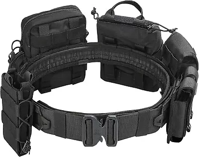 YAKEDA Molle Battle Belt Accessories -Tactical Combat Belt-Black • $69.99