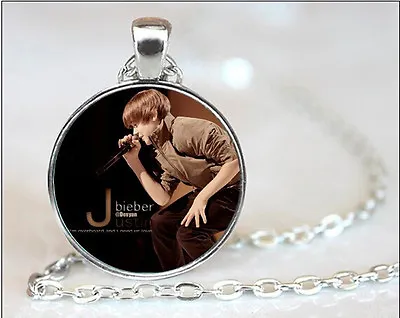 £2.99 • Buy Lovely Justin Bieber Picture Silver Tone Necklace. Organza Gift Bag ...