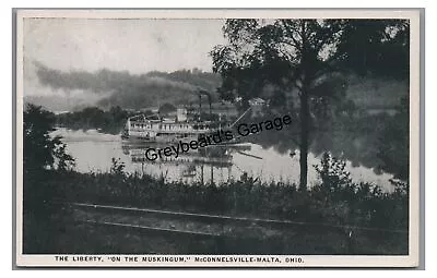 Steamer Steamboat Liberty Muskingum River MCCONNELSVILLE MALTA OH Ohio Postcard • $5.99