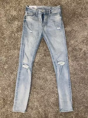 H&M Men’s Light Wash Distressed Stretch Skinny Jeans Size 28/32 • $10.49