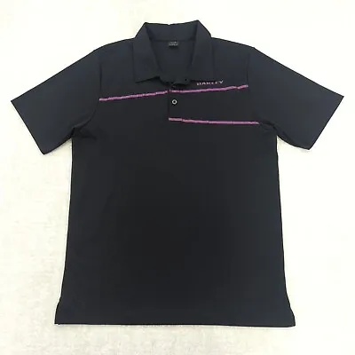 Oakley Golf Polo Shirt Mens L Large Performance Black Logo Casual • $14.95