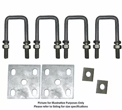 U Bolts Kit 50mm Square X 4.0  Galvanised Boat Trailer Fish Plates Axle Pads • $30.95