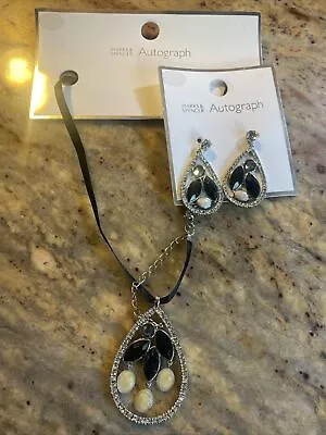 Marks And Spencer Autograph Necklace And Earrings Brand New • £3.99