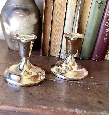 Vintage Pair Of Mercury Glass Taper Candle Holders 4 X 4” Very Nice • $25