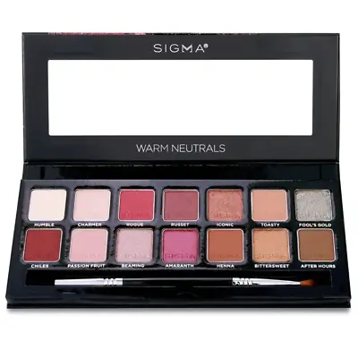 Sigma Beauty Warm Neutrals Eyeshadow Palette (14x Eyeshadow + 1x Dual Ended Brus • $95.95