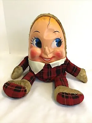 Vintage Knickerbocker Humpty Dumpty Plush Doll 18” • $49.99