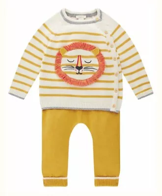 £26 • Buy Monsoon Baby Boys Knitted Lion 2 Piece Set Age 6-9 Months *BNWT*
