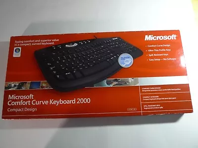 Brand NEW Microsoft Comfort Curve Wired Keyboard 2000 B2L-00002 Black SEALED NIB • $149.99