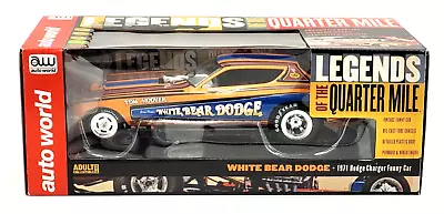 Auto World Legends Of The Quarter Mile White Bear Dodge 1971 Dodge Charger 1:18 • $109.95