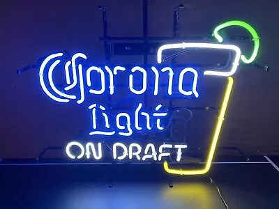 24 X20 Corona Light On Draft Neon Sign Light Tiki Bar Pub Windows Hanging Gift • $273.90