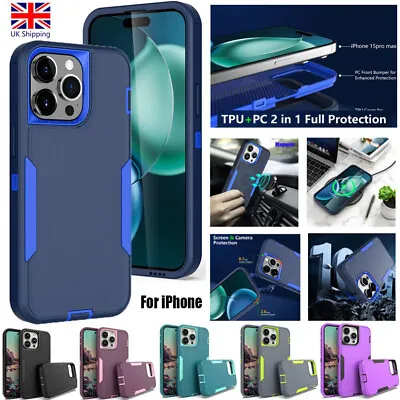 For IPhone 15 Pro Max 14 13 12 11 XS 8 7 Case Shockproof Heavy Duty Armor Cover • £7.19