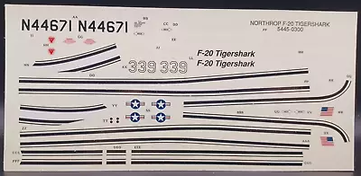 Monogram | No. 5445 | 1:48 F-20 Tigershark Decals • $10