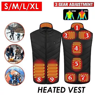 Unisex Electric Heated Vest Heated Jacket USB Thermal Warm Heat Pad Body Warmer • $40.99
