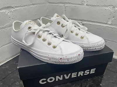 Rare Converse Chuck  All Star OX Precious Metals White Leather UK 5 37.5 US 7 • £65