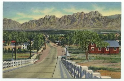 Las Cruces NM Organ Mountains And Viaduct Linen Postcard New Mexico • $1.99