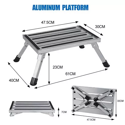 Portable Folding Aluminium Step Caravan Accessories Ladder Stool Camper Trailer • $45