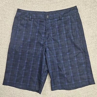 Adidas Climalite Mens Golf Shorts 34 Blue Plaid  • $9.99