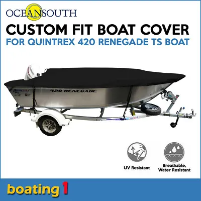 Oceansouth Custom Fit Boat Cover For Quintrex 420 Renegade TS Open Boat • $280