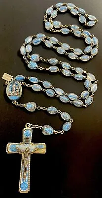 Vintage Catholic 1958 Brevetto Legatura Alpaca Lourdes Bubble Rosary • £67.55